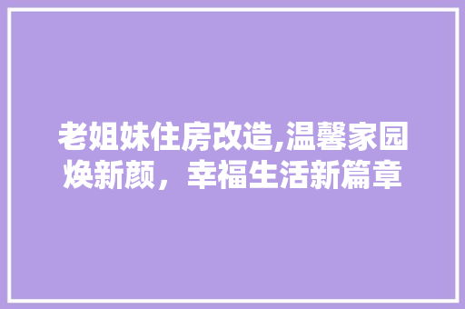 老姐妹住房改造,温馨家园焕新颜，幸福生活新篇章