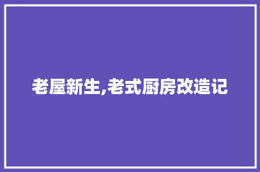 老屋新生,老式厨房改造记