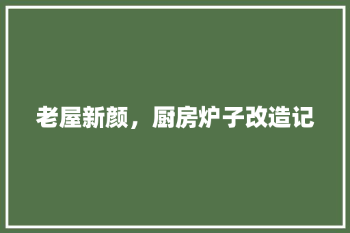 老屋新颜，厨房炉子改造记
