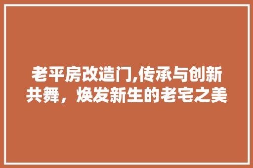 老平房改造门,传承与创新共舞，焕发新生的老宅之美