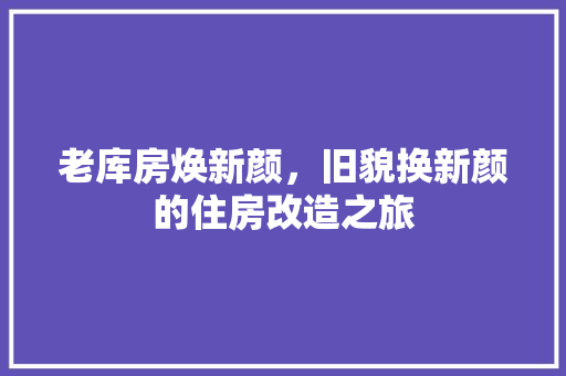 老库房焕新颜，旧貌换新颜的住房改造之旅 汽车维修
