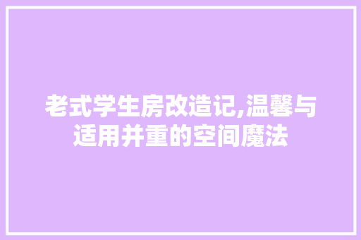 老式学生房改造记,温馨与适用并重的空间魔法 家电维修