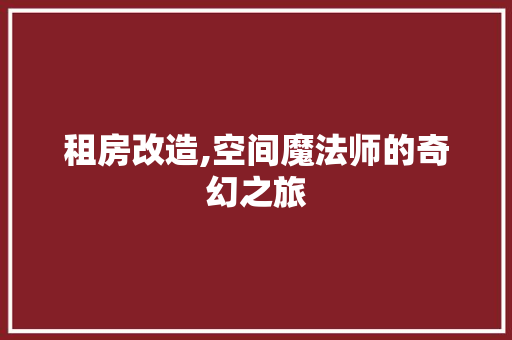 租房改造,空间魔法师的奇幻之旅