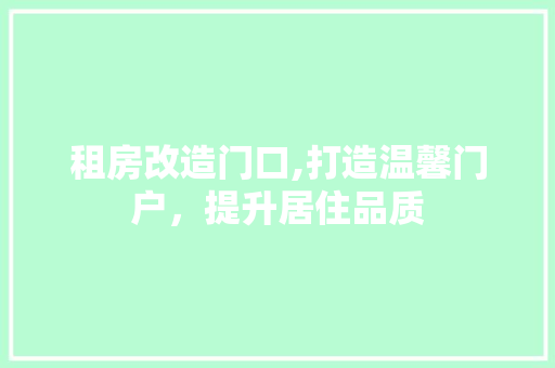 租房改造门口,打造温馨门户，提升居住品质