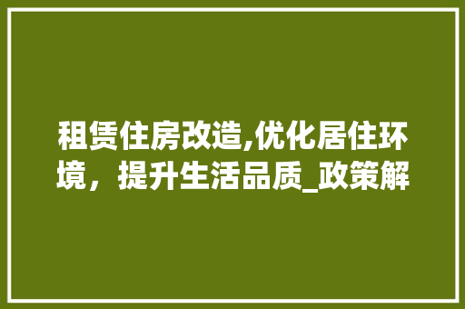 租赁住房改造,优化居住环境，提升生活品质_政策解读与方法探索