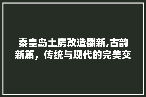 秦皇岛土房改造翻新,古韵新篇，传统与现代的完美交融