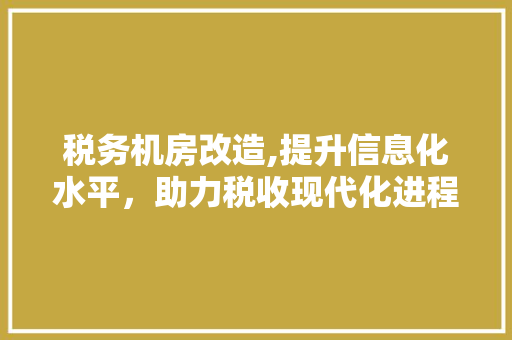 税务机房改造,提升信息化水平，助力税收现代化进程