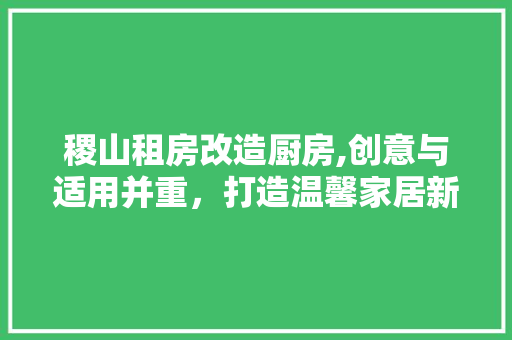 稷山租房改造厨房,创意与适用并重，打造温馨家居新天地