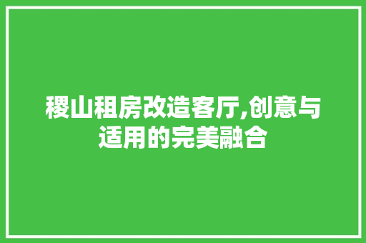 稷山租房改造客厅,创意与适用的完美融合