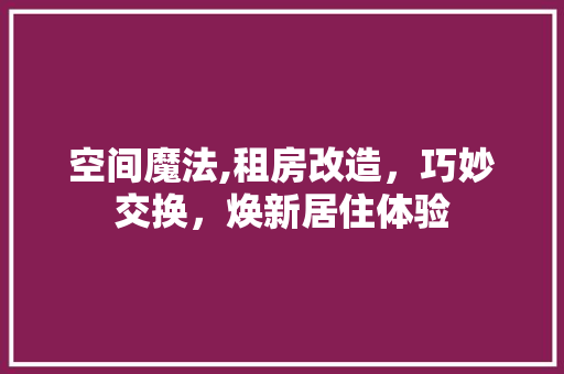空间魔法,租房改造，巧妙交换，焕新居住体验