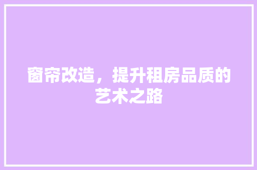 窗帘改造，提升租房品质的艺术之路