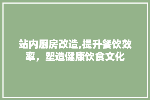 站内厨房改造,提升餐饮效率，塑造健康饮食文化