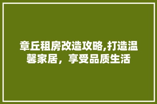 章丘租房改造攻略,打造温馨家居，享受品质生活