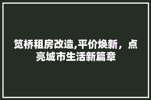 笕桥租房改造,平价焕新，点亮城市生活新篇章