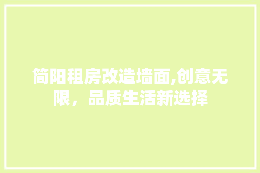 简阳租房改造墙面,创意无限，品质生活新选择