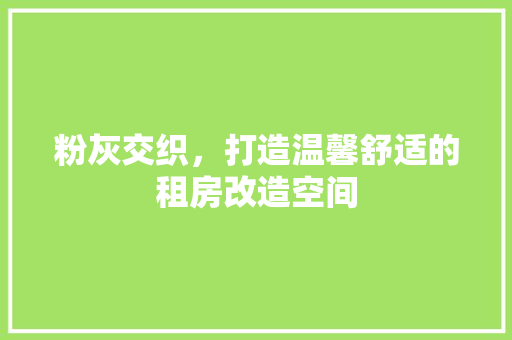 粉灰交织，打造温馨舒适的租房改造空间