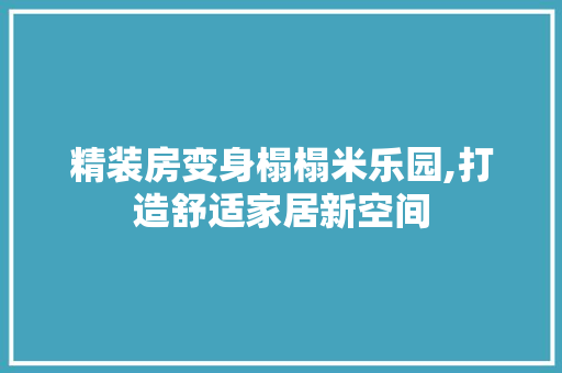 精装房变身榻榻米乐园,打造舒适家居新空间