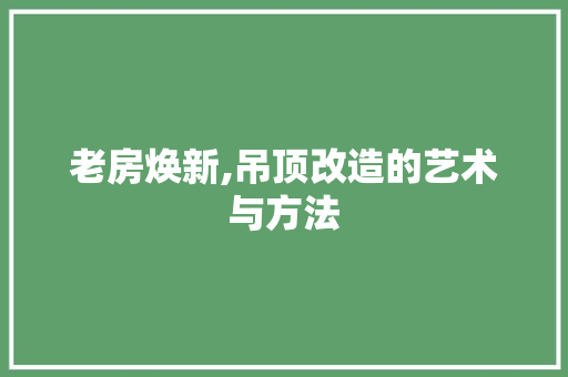 老房焕新,吊顶改造的艺术与方法 墙体维修