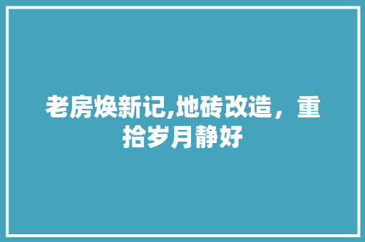 老房焕新记,地砖改造，重拾岁月静好