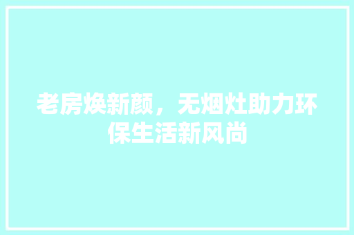 老房焕新颜，无烟灶助力环保生活新风尚
