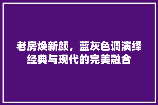 老房焕新颜，蓝灰色调演绎经典与现代的完美融合