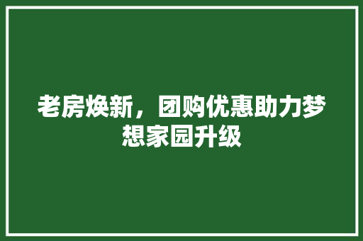 老房焕新，团购优惠助力梦想家园升级
