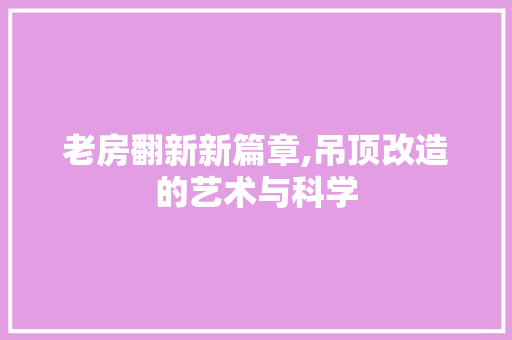 老房翻新新篇章,吊顶改造的艺术与科学
