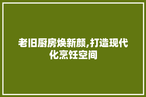 老旧厨房焕新颜,打造现代化烹饪空间