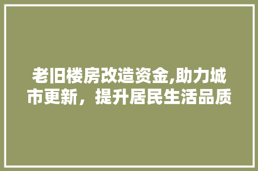 老旧楼房改造资金,助力城市更新，提升居民生活品质