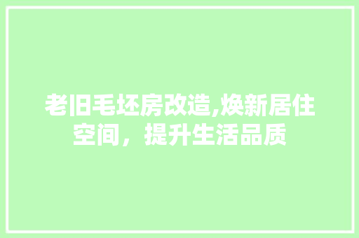 老旧毛坯房改造,焕新居住空间，提升生活品质