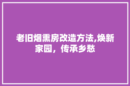 老旧烟熏房改造方法,焕新家园，传承乡愁 墙体维修