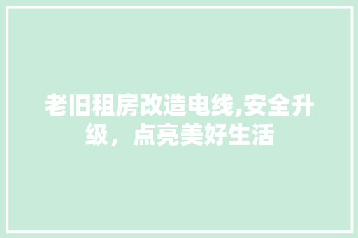 老旧租房改造电线,安全升级，点亮美好生活