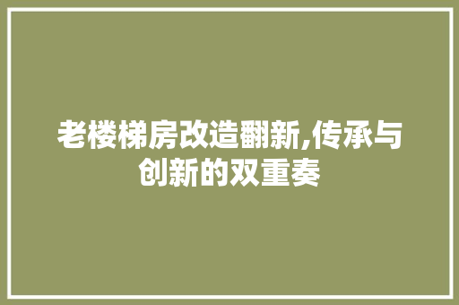 老楼梯房改造翻新,传承与创新的双重奏 墙体维修