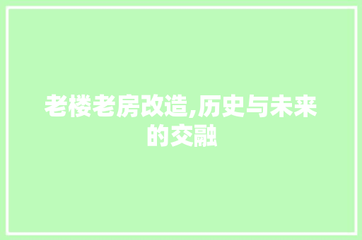 老楼老房改造,历史与未来的交融 厨房维修