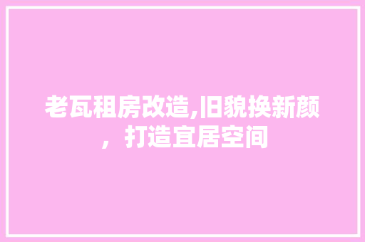 老瓦租房改造,旧貌换新颜，打造宜居空间
