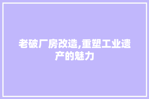 老破厂房改造,重塑工业遗产的魅力 墙体维修