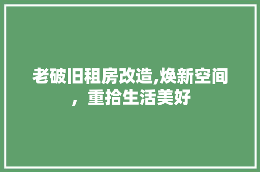 老破旧租房改造,焕新空间，重拾生活美好