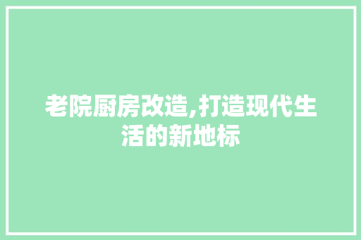 老院厨房改造,打造现代生活的新地标