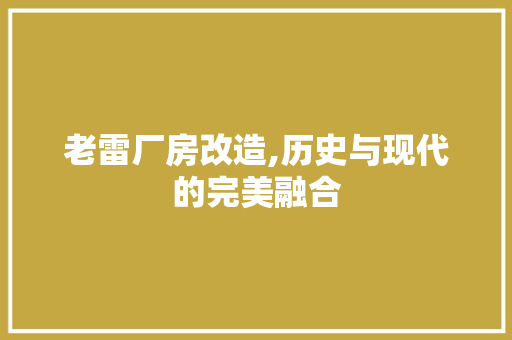 老雷厂房改造,历史与现代的完美融合