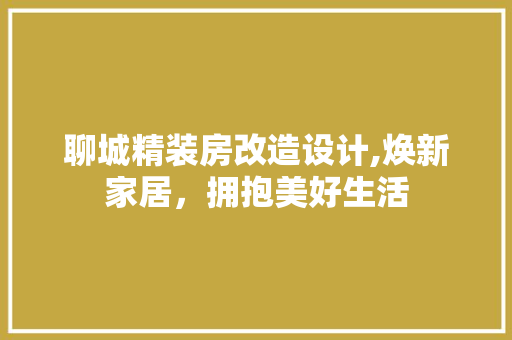 聊城精装房改造设计,焕新家居，拥抱美好生活 厨房维修
