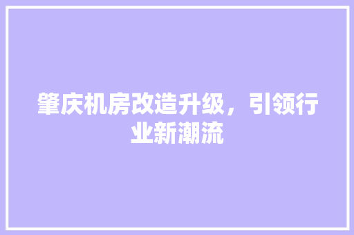 肇庆机房改造升级，引领行业新潮流 汽车维修