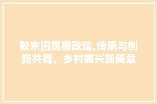 胶东旧民房改造,传承与创新共舞，乡村振兴新篇章