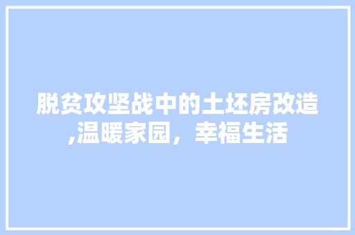 脱贫攻坚战中的土坯房改造,温暖家园，幸福生活
