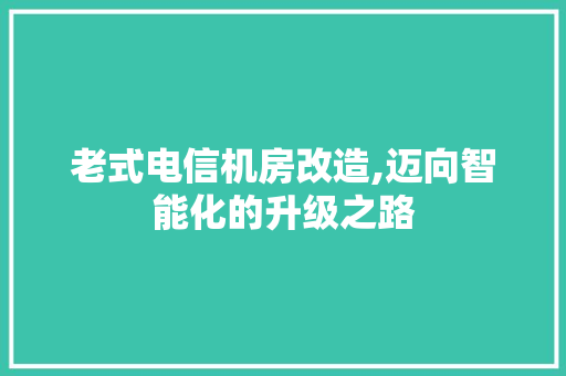 老式电信机房改造,迈向智能化的升级之路 墙体维修