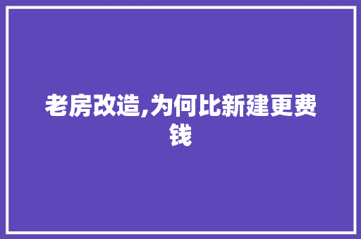 老房改造,为何比新建更费钱