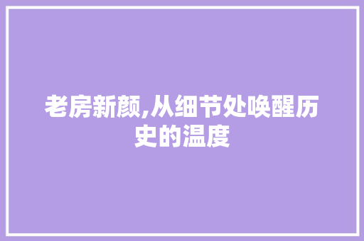 老房新颜,从细节处唤醒历史的温度