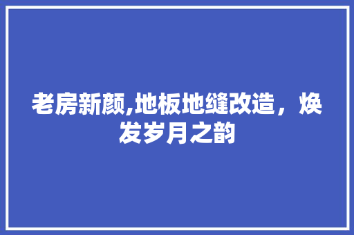 老房新颜,地板地缝改造，焕发岁月之韵