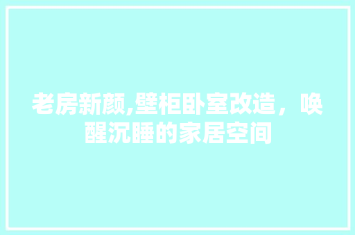 老房新颜,壁柜卧室改造，唤醒沉睡的家居空间 综合便民