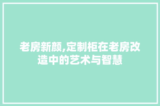 老房新颜,定制柜在老房改造中的艺术与智慧