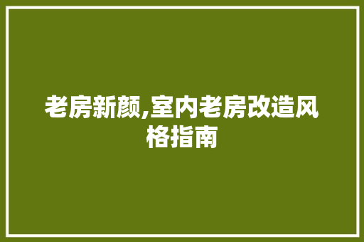 老房新颜,室内老房改造风格指南